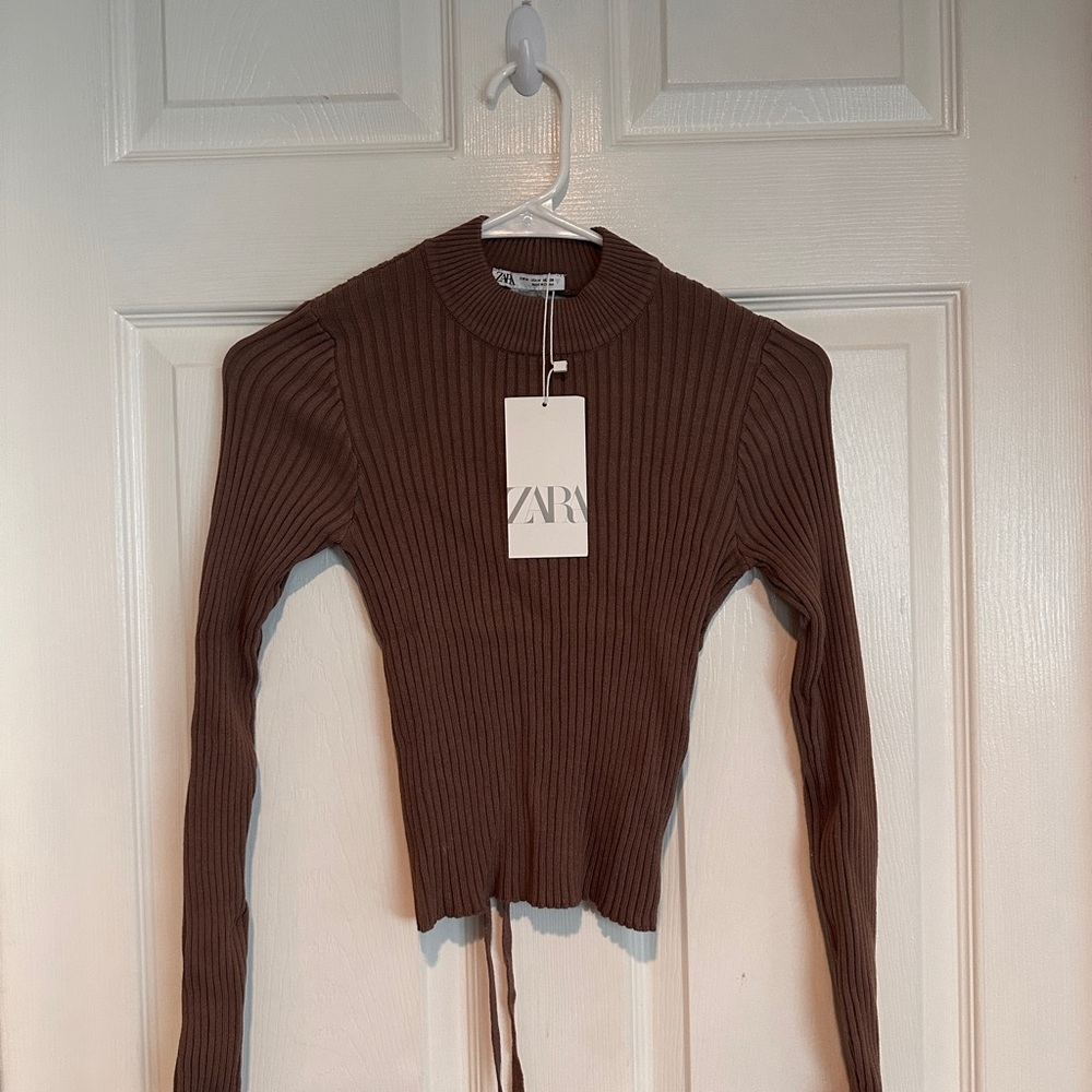 NWT Zara open back long sleeve